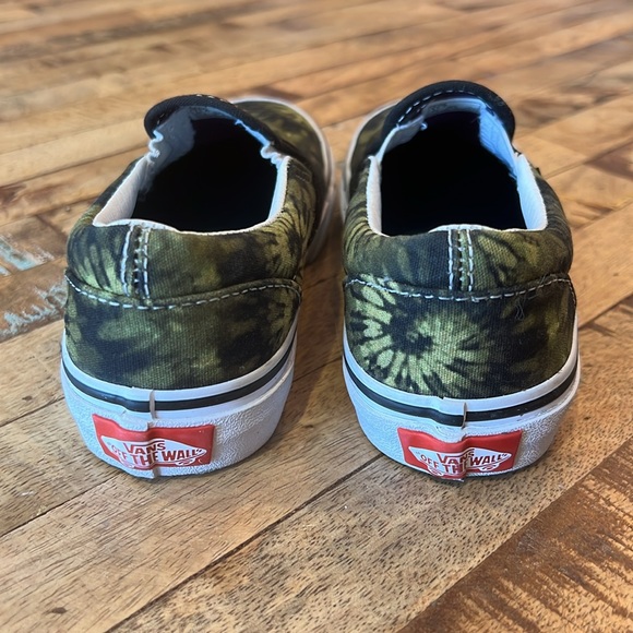 Vans Green Tie Dye Slip On Shoes Limited Edition Kids Size 11.5 - Picture 4 of 10